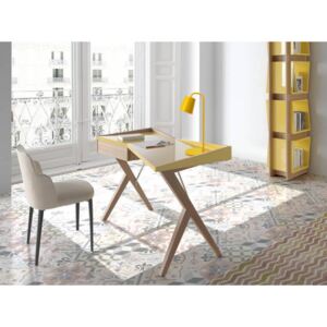 ORIGAMI design íróasztal - 120cm - sárga/tölgy