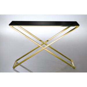 GISELLE üveg konzolasztal - arany- 120cm