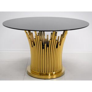 VERONICA kerek étkezőasztal - arany/fekete - 130cm
