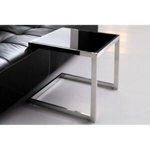 JENNA design üveg lerakóasztal - fekete/fehér