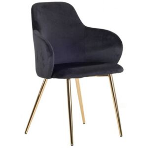 FERROL modern bársony szék - fekete/bordó