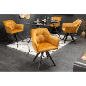 LOFT design bársony szék - sárga