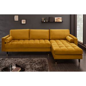COZY VELVET design bársony kanapé - sárga