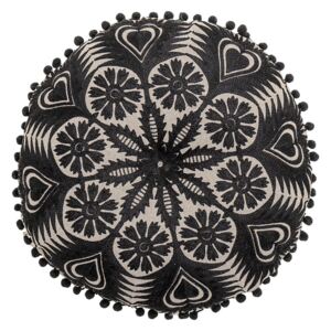 Mandala fekete-bézs díszpárna, ø 36 cm - Bloomingville