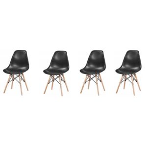 Skandináv stílusú fekete szék szett CLASSIC 3+1 INGYEN!