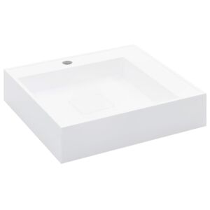 Fehér ásványöntvény/márványöntvény mosdókagyló 50x50x12,3 cm