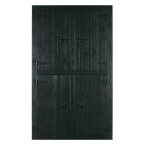 VTwonen - Bunk négyajtós szekrény, matt fekete színben [fsc]