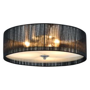 [lux.pro] Mennyezeti lámpa "Helena" 12 x Ø 40 cm fekete szövet design lámpa csillár
