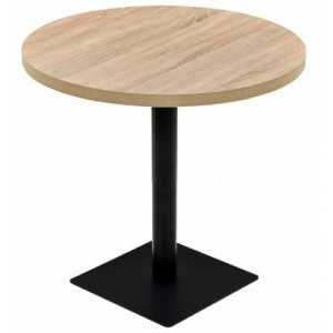 Kerek, tölgyfa színű MDF/acél bisztró asztal 80 x 75 cm