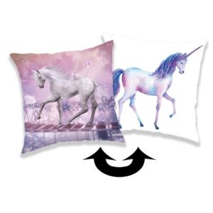 Jerry Fabrics Unicorn párna flitterekkel, 01, 40 x 40 cm