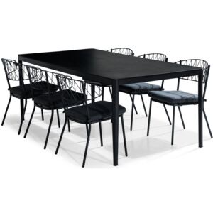 Asztal és szék garnitúra VG6085 Fekete