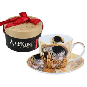 Klimt porcelán csésze aljjal szalagos díszdobozban - 280 ml - The Kiss CARMANI