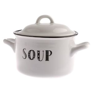 Soup kerámia edény fedővel, 920 ml - Dakls