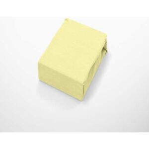 Pamut gumis lepedő jersey sárgás krém - 180*200 cm