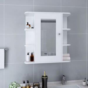 VidaXL fehér MDF tükrös fürdőszobaszekrény 66 x 17 x 63 cm