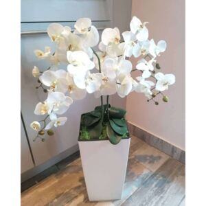 Kocka padlóvázás orchidea(fehér/fehér)