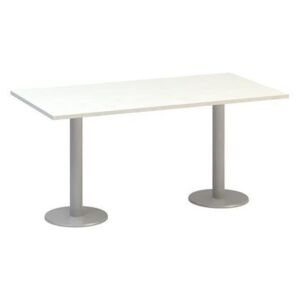 Alfa 400 konferenciaasztal szürke lábazattal, 160 x 80 x 74,2 cm, fehér mintázat