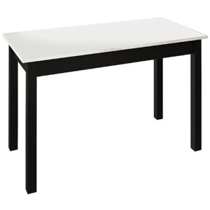 Étkező Asztal BORRA, 120x76x60, magasfényű fehér /fekete mat