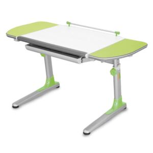 PROFI 3 32W313 fehér íróasztal, zöld kiegészítőkkel