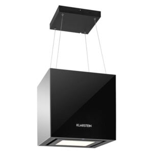 Klarstein Kronleuchter, 600m³/h, fekete, mennyezeti páraelszívó, felakasztható, LED, üveg, tükröződő oldalak