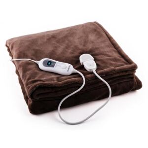 Klarstein Sherlock M melegítő takaró, 120 W, mosható, 150x100 cm, mikroplüss, barna