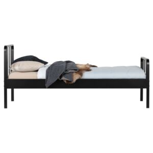 WOOOD - Mees fém ágy, fekete, 90 x 200 cm