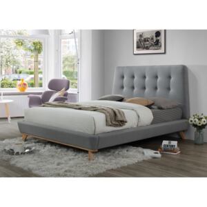 DANIELA kárpitozott ágy, 160x200 cm, szürke Matrac: matrac nélkül
