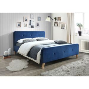 ROZÁRKA kárpitozott ágy, 160x200 cm, kék Matrac: matrac nélkül