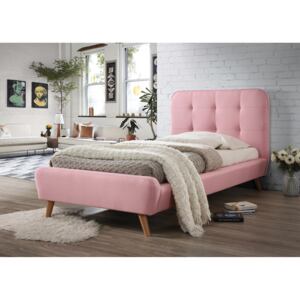 TEREZKA kárpitozott ágy, 90x200 cm, rózsaszín Matrac: matrac nélkül