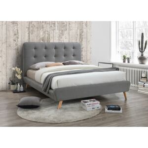 TEREZKA kárpitozott ágy, 160x200 cm, szürke Matrac: matrac nélkül