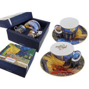 Van Gogh Kávéház éjjel porcelán csésze aljjal készlet 125 ml - 2 személyes