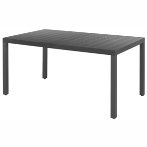 Fekete alumínium és WPC kerti asztal 150 x 90 x 74 cm
