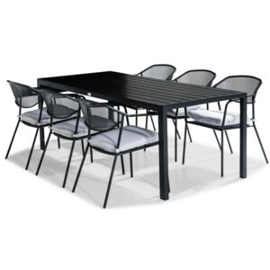 Asztal és szék garnitúra VG5327 Fekete + fehér