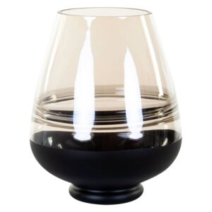 Üveg váza, csepp alakú, talpán fekete - HORTENSE