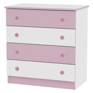 Lorelli Komód - White/Pink - Fehér/Pink