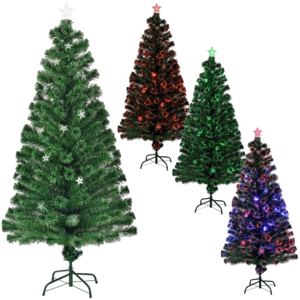 [en.casa]® Színes üvegszálas műfenyő - karácsonyfa tartó talppal 180 cm