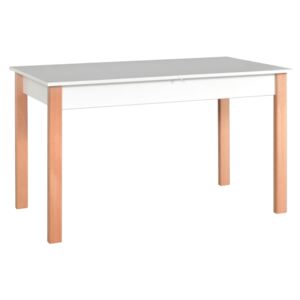 Rozkládací jídelní stůl ALBA 2, 76x140/180x80 cm, bílá/buk