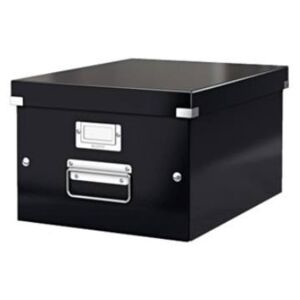 Irattároló doboz, A4, lakkfényű, LEITZ Click&Store, fekete (E60440095)