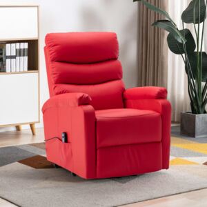 VidaXL piros dönthető/emelhető műbőr fotel