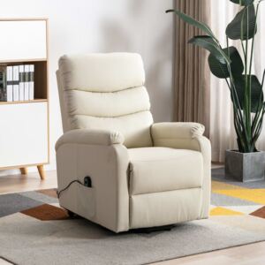 VidaXL krémfehér dönthető/emelhető műbőr fotel