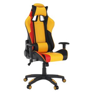 Kondela Irodai/gamer szék, sárga/fekete/narancssárga, SOLERO
