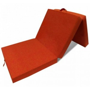 Háromrét összehajtható narancssárga matrac 190 x 70 x 9 cm