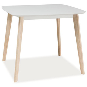 Asztal TABI, 75x80x90, fehér /fehérített tölgy