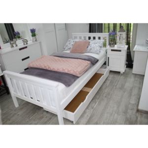 Vyvýšená postel SWAG + rošt, 90x200, bílá