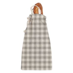 Linen Bread Bag Grey Vichy szövet, pékárutartó táska - Linen Couture