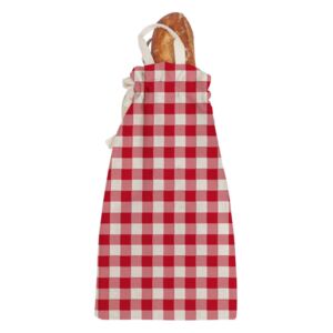 Linen Bread Red Vichy szövet, pékárutartó táska - Linen Couture