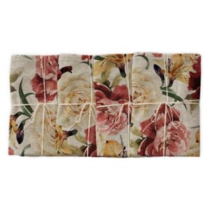 Roses 4 db szövet szalvéta lenkeverékkel, 43 x 43 cm - Linen Couture