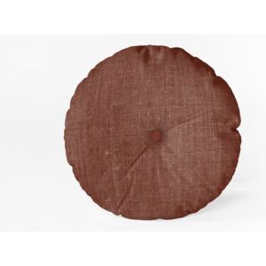Cojin Redondo Burgundy borvörös díszpárna, ⌀ 45 cm - Linen Couture
