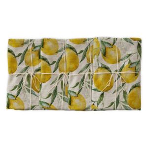 Lemons 4 db szövet szalvéta lenkeverékkel, 43 x 43 cm - Linen Couture