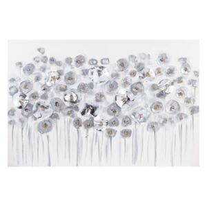 Vászon kép 90x60 cm, virágokkal, ezüst - PAVOTS GRIS